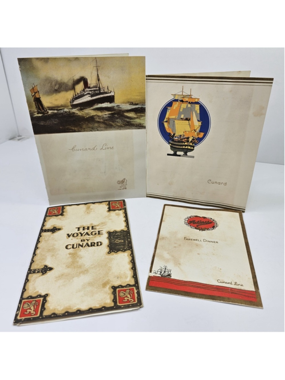 Vintage 1930s Cunard Line Ocean Liner Menus Passenger List Lot RMS Alaunia